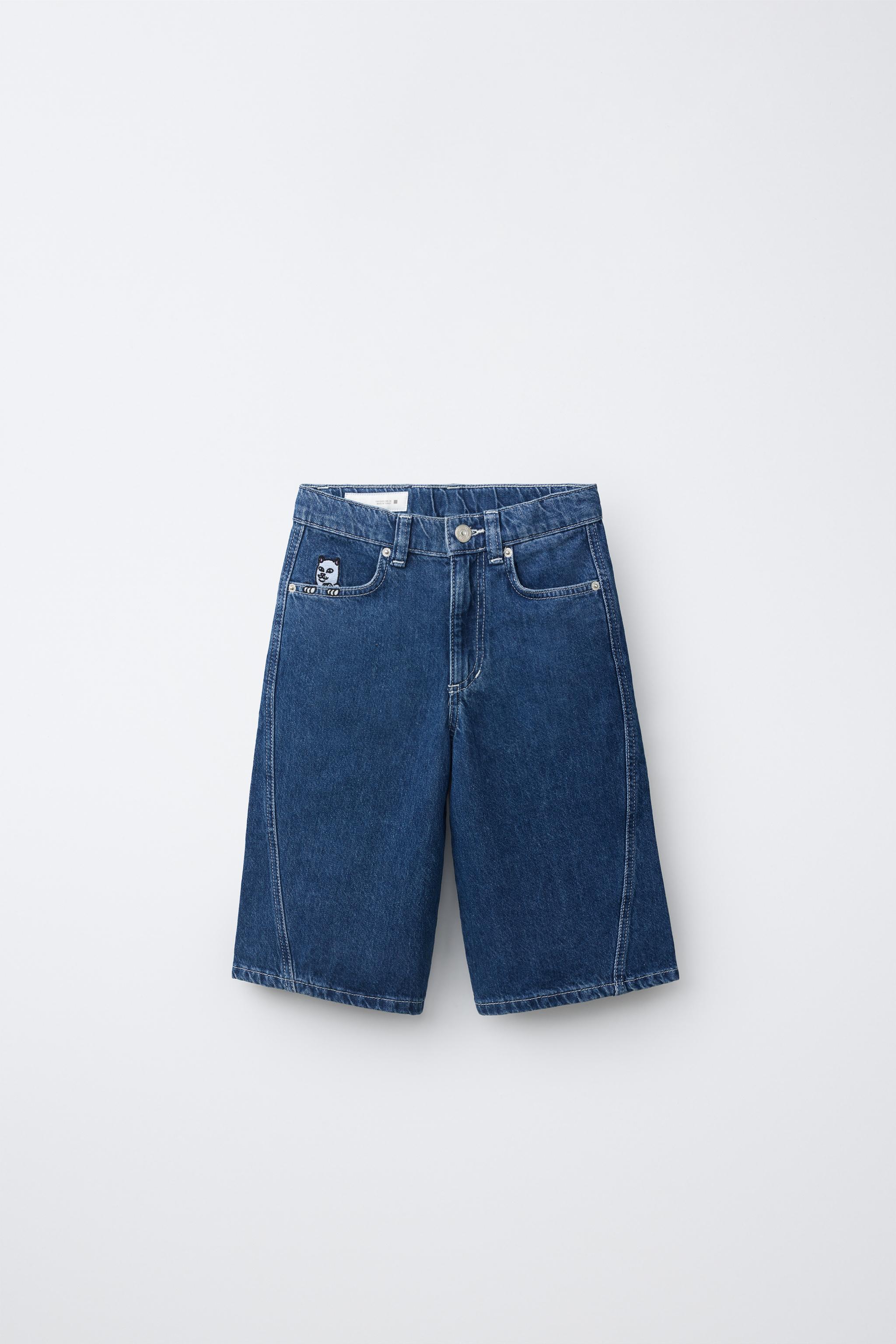 SHORT EN JEAN SKATER BRODÉ RIPNDIP © X ZARA KIDS